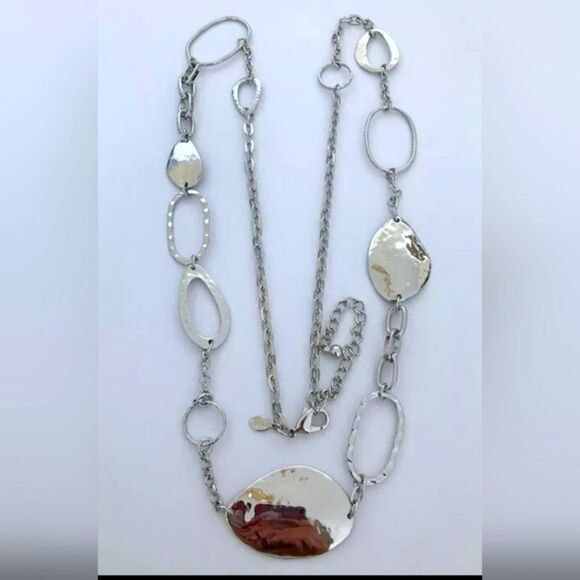 CHICO'S SILVER TONE 38"-42" NECKLACE NWOT - Picture 1 of 2